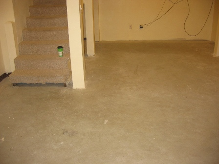 "Before" Picture of Basement Floor