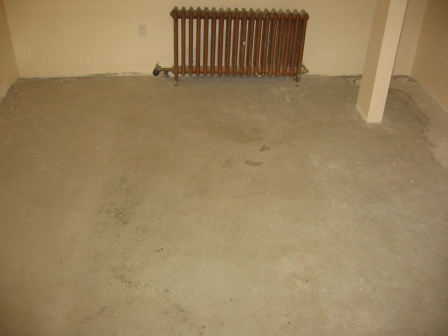 "Before" Picture of Basement Floor