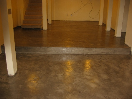 "After" Picture of Basement Floor w/ Stain/Sealer
