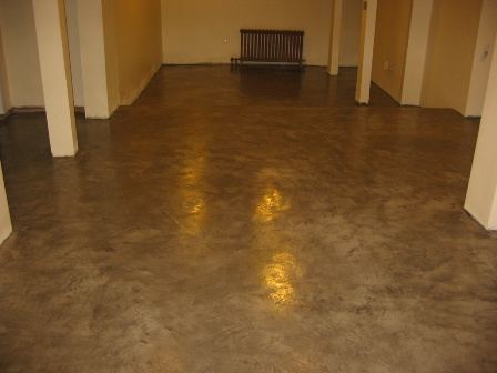 "After" Picture of Basement Floor w/ Stain/Sealer