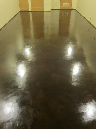 Indoor Stained Floor with Clear Epoxy Sealer