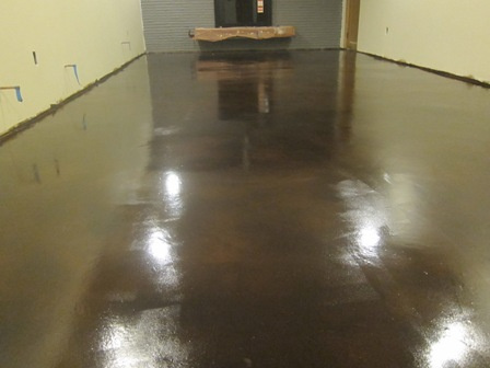 Indoor Stained Floor with Clear Epoxy Sealer